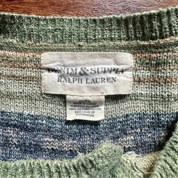 VTG Ralph Lauren Denim & Supply 90’s Multicoloured Aztec Henley Knit XL Jumper - Picture 3 of 6